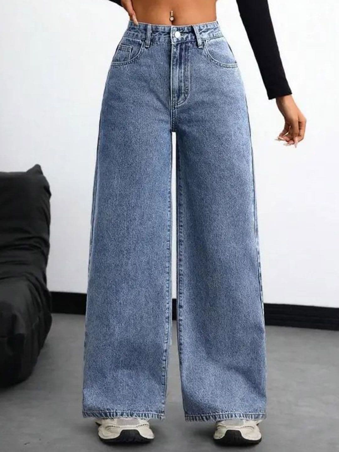 VK FASHION Women Jean Wide Leg High-Rise Acid Wash Stretchable Jeans - view 1