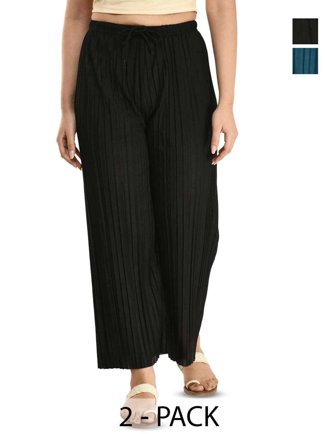 Gladly Women Pack of 2 Pleated Palazzos - view 1