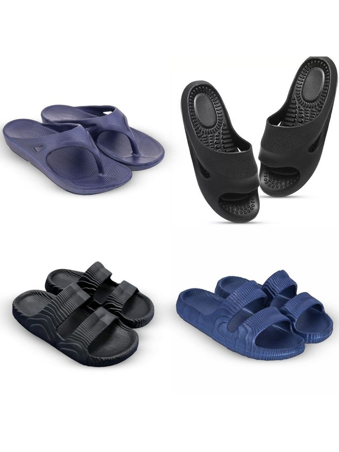 Feel alive Men Set of 4 Ultra-Comfortable Lightweight Thong Flip-Flops - view 1