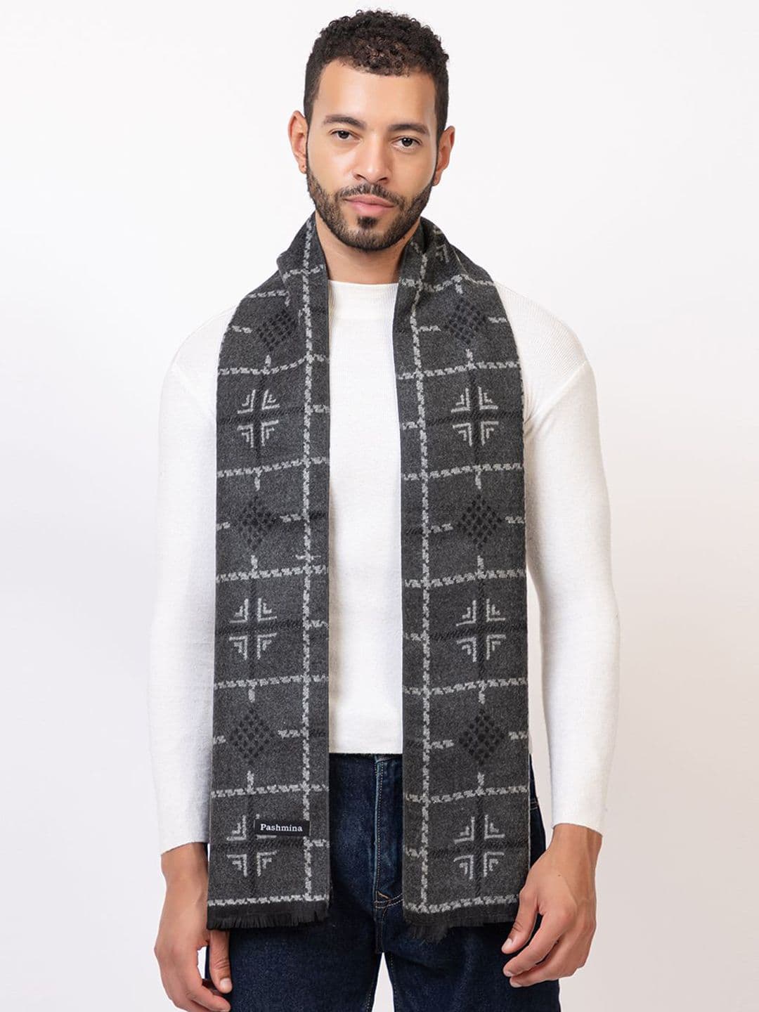 Amoldo Unisex Geometric Printed Woolen Mufflers - view 1