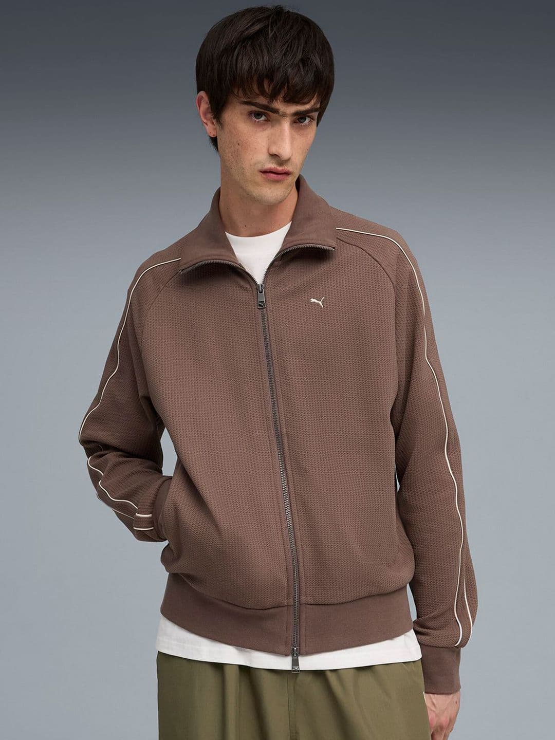 Puma T7 Men Relaxed Fit Iconic Stripe Track Cotton Jacket - view 1