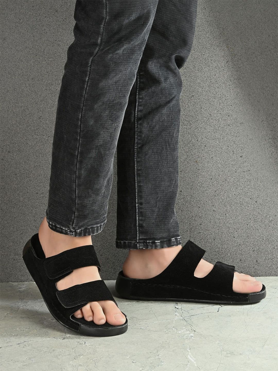 AfroJack Men Comfort Sandals With Velcro Detail - view 1