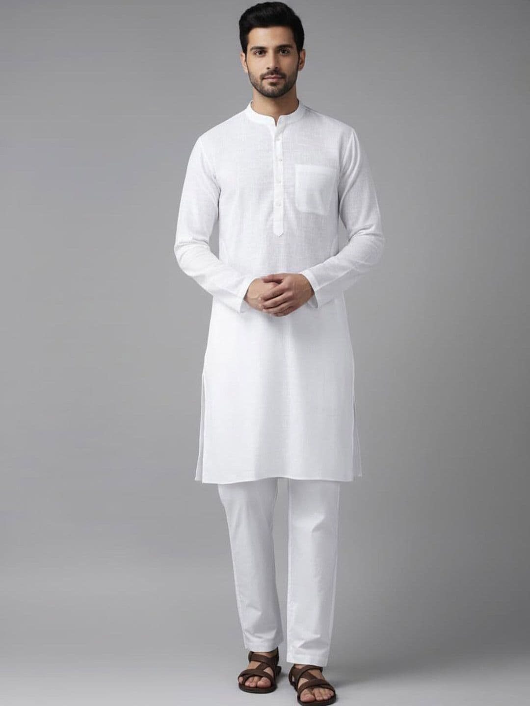 Vida Loca Cotton Mandarin Collar Straight Kurta - view 1