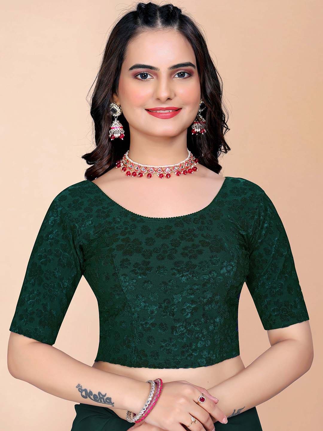 SHREEJI DESIGNER Woven Design Fully Strechable Saree Blouse - view 1