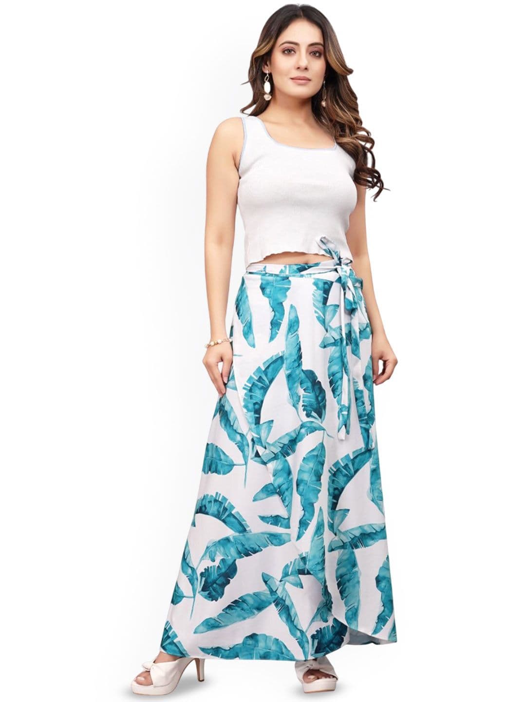 TENNECY Women Printed Wrap Maxi Skirt - view 1