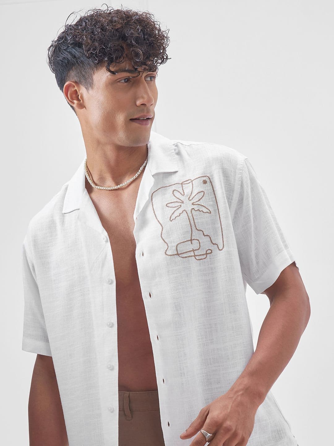 Highlander Men Relaxed Fit Solid Cuban Collar Casual Shirt - view 1