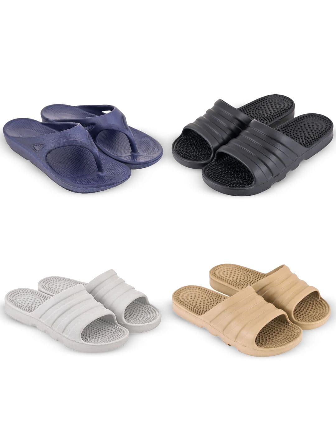 Feel alive Set of 4 Men Ultra-Comfortable Lightweight Sliders - view 1