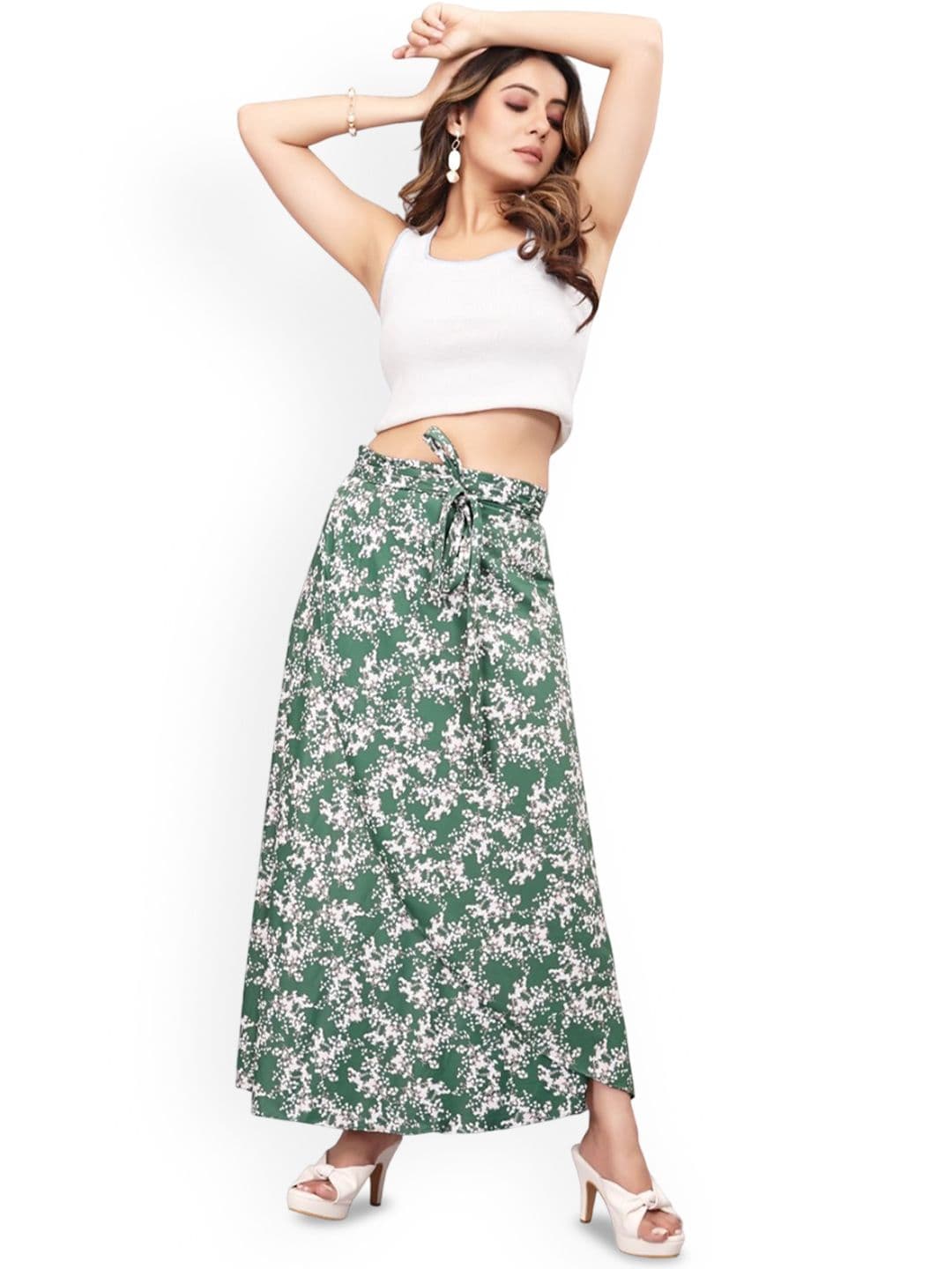 TENNECY Women Printed Wrap Maxi Skirt - view 1