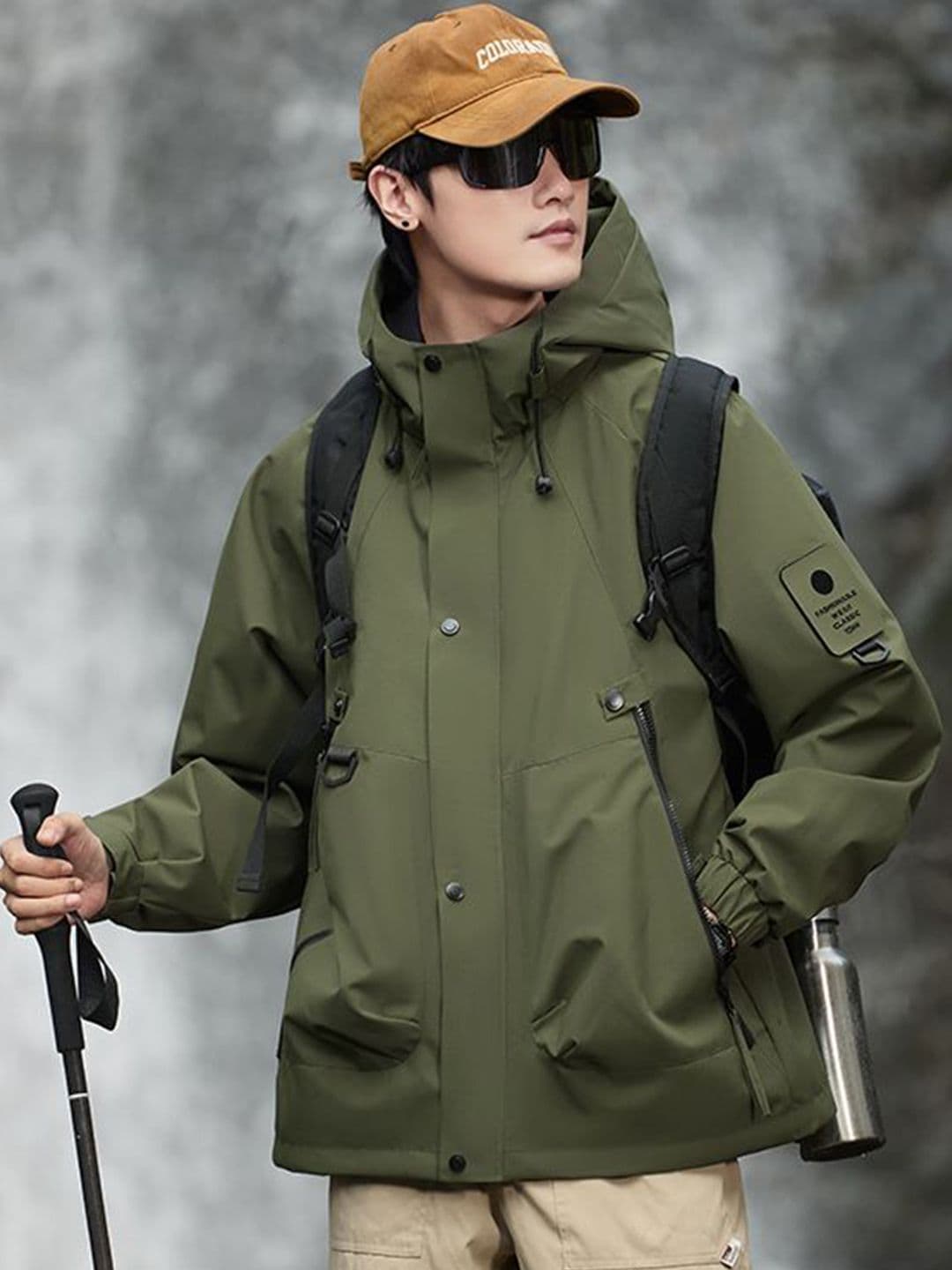 StyleCast x Revolte Men Hooded Solid Windcheater Tailored Jacket - view 1