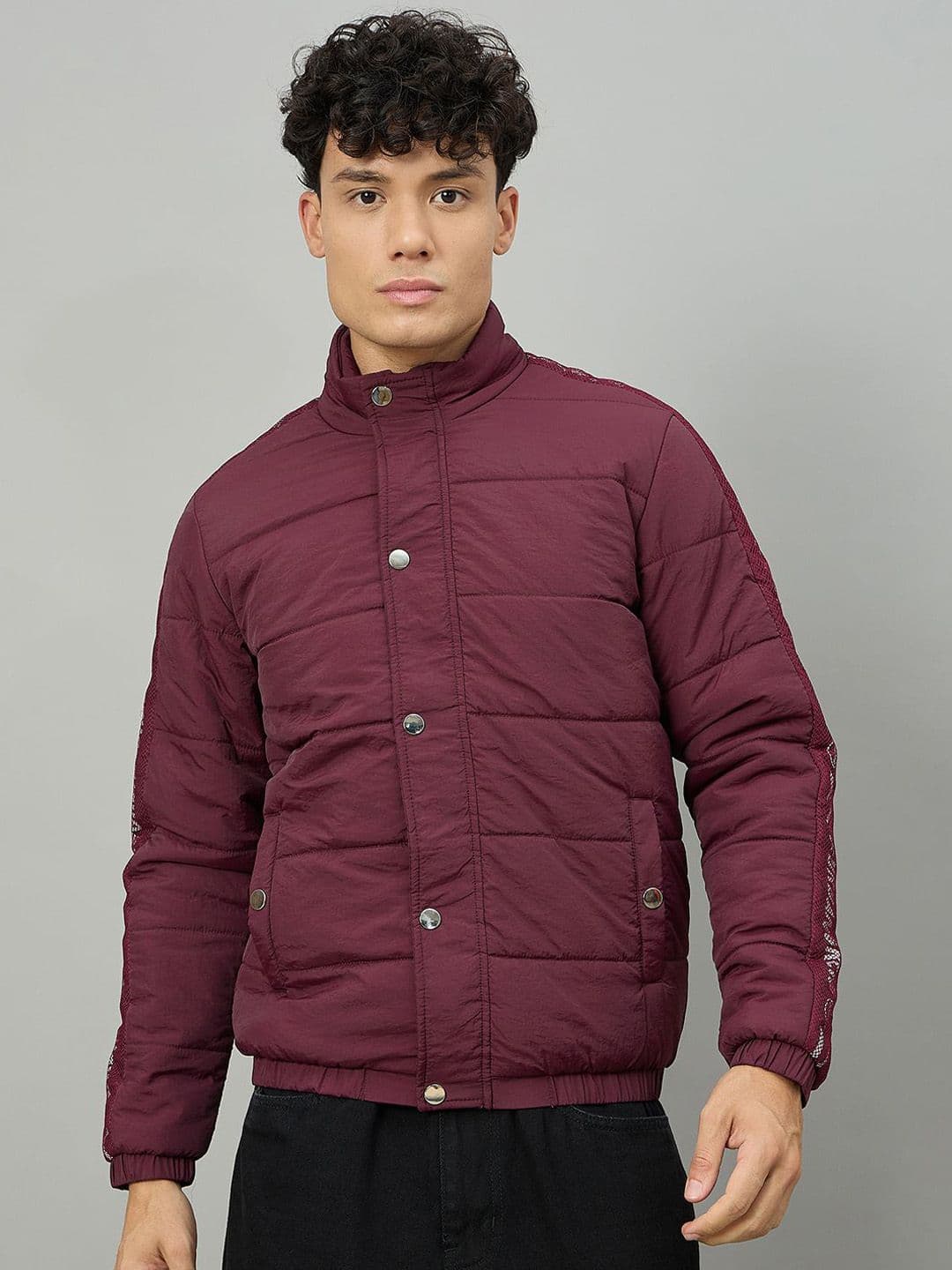 Duke Men Mock Collar Solid Padded Jacket - view 1