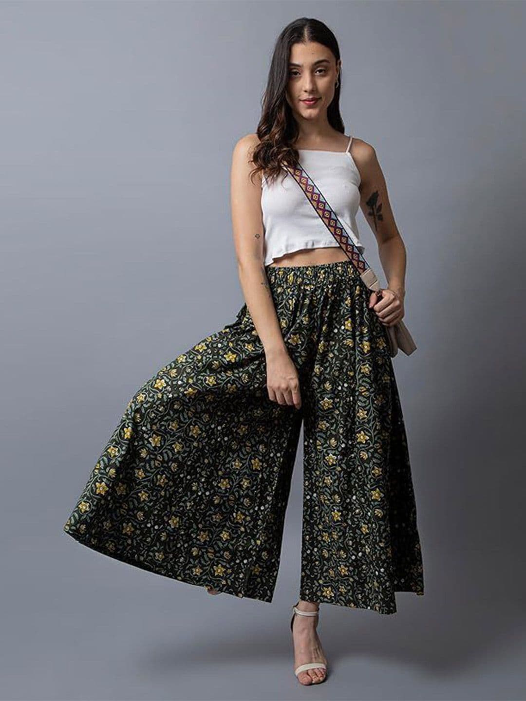 eyba Women Floral Printed Wide Leg Palazzos - view 1