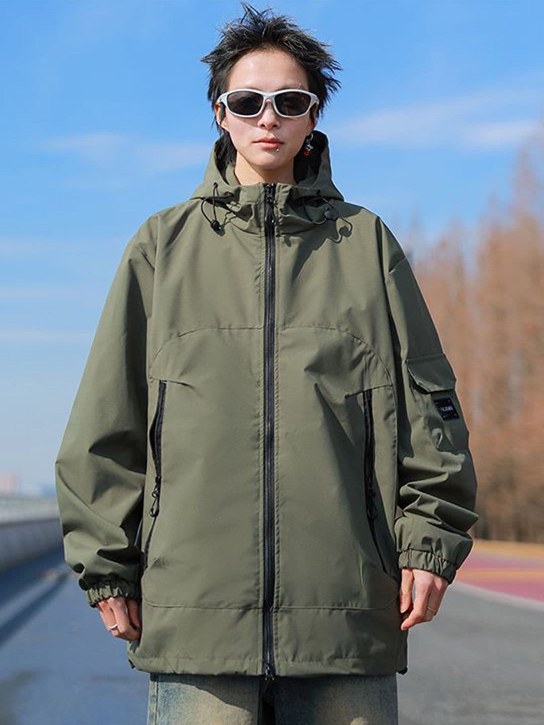 StyleCast x Revolte Men Hooded Solid Windcheater Tailored Jacket - view 1