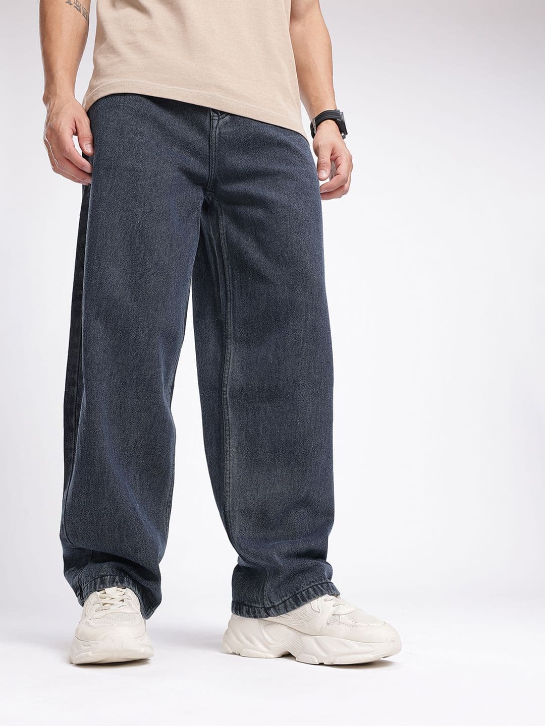 glitchez Men Baggy Fit Light Fade Jeans - view 1