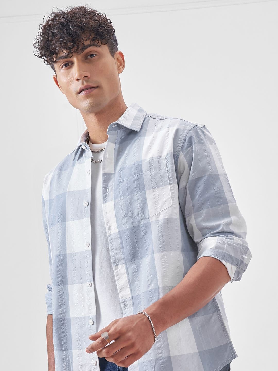 HIGHLANDER Men Relaxed Fit Buffalo Checked Spread Collar Casual Shirt - view 1