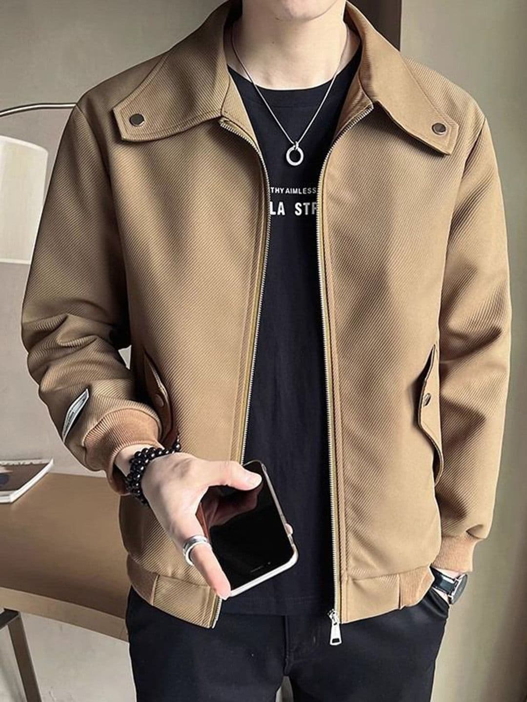 StyleCast x Revolte Men Spread Collar Solid Tailored Jacket - view 1