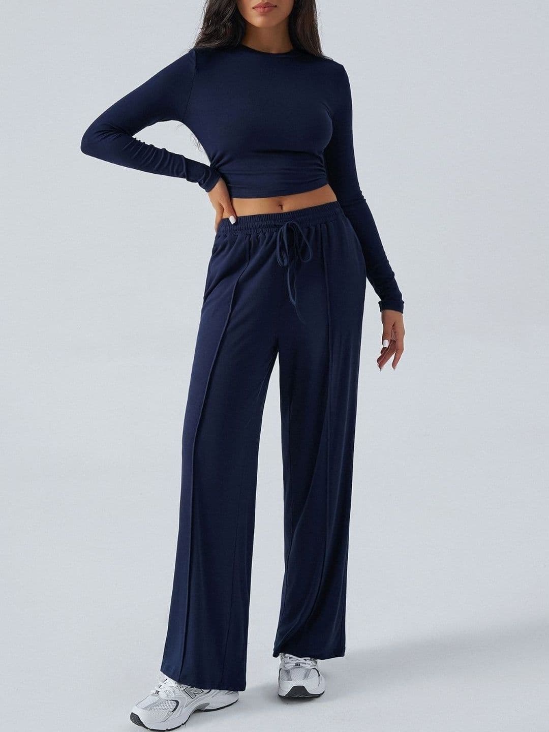 HERE&NOW Women Navy Blue Top with Trousers - view 1
