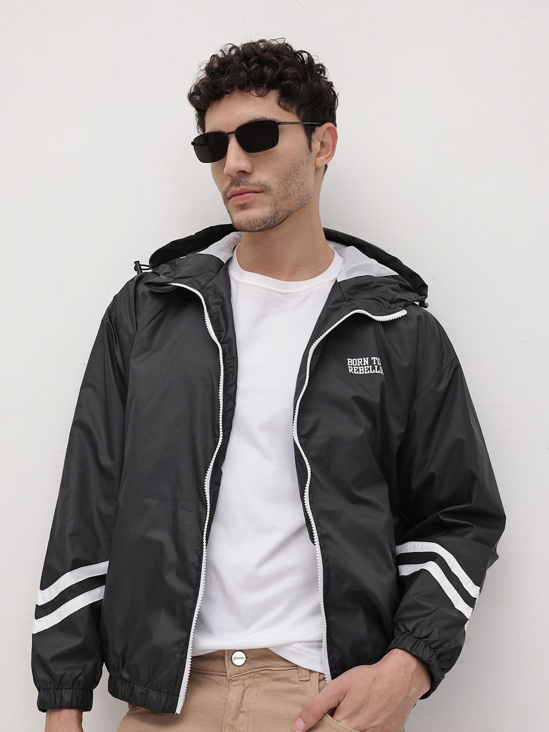 The Roadster Life Co. Contrast Zip Hooded Bomber Jacket - view 1