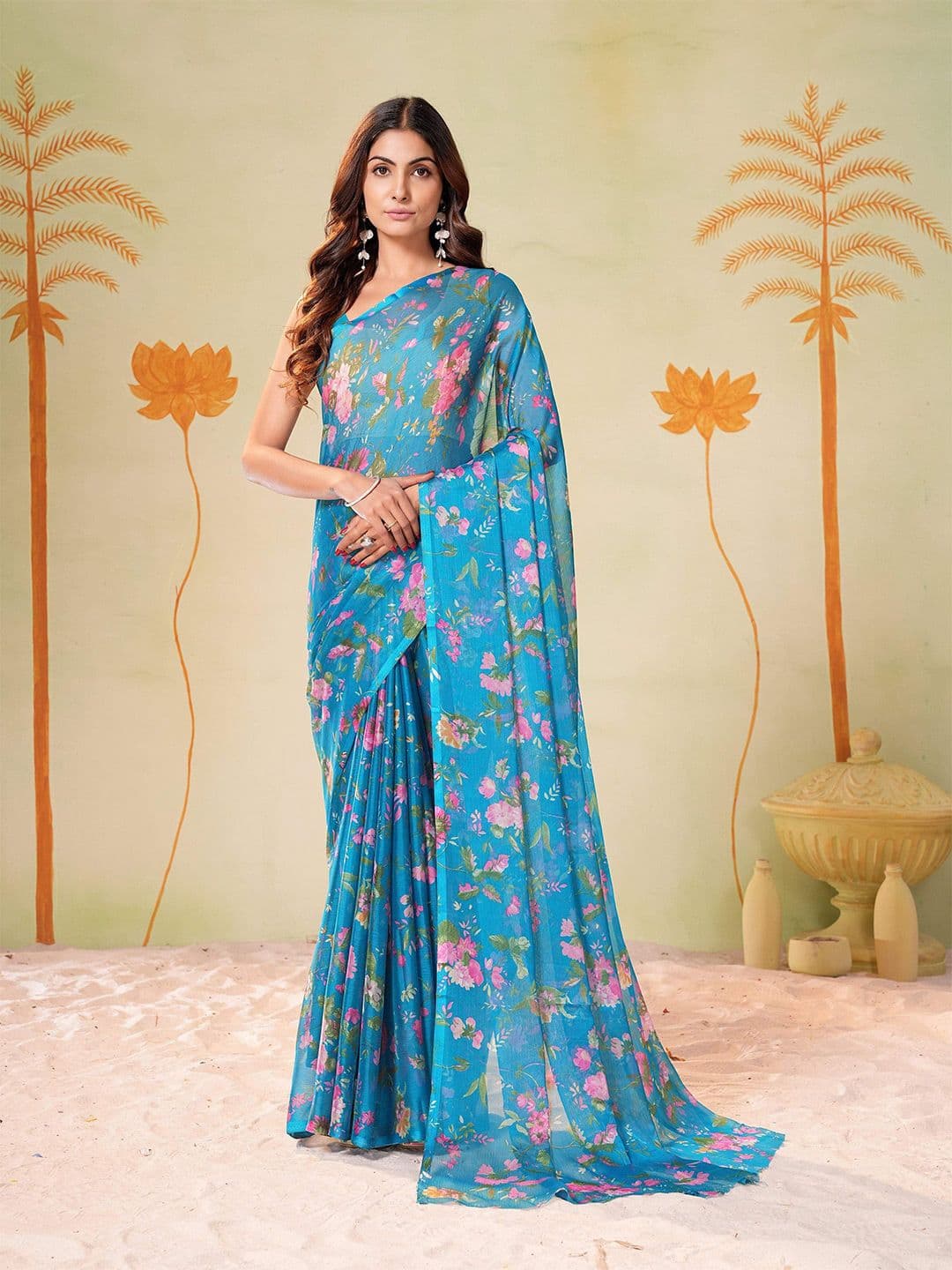 Garden Vareli Floral Printed Saree - view 1