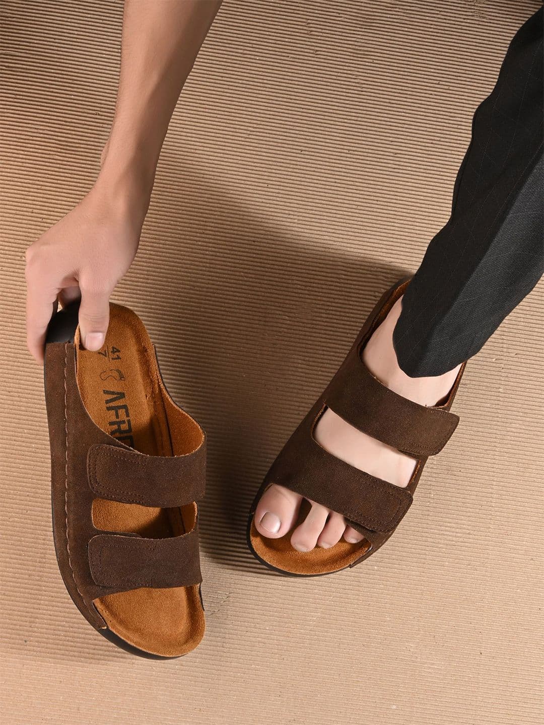AfroJack Men Comfort Sandals With Velcro Closure - view 1