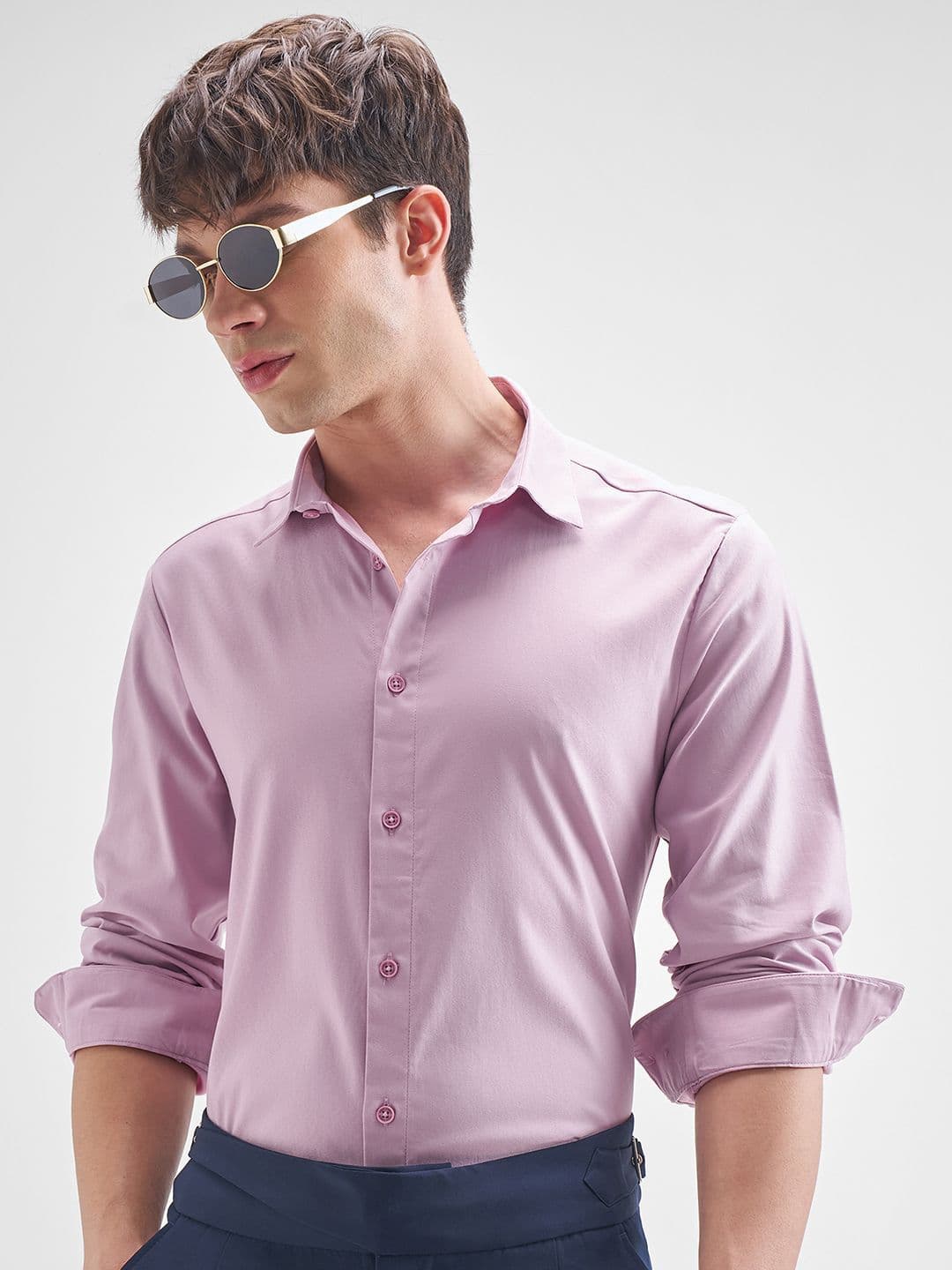 HIGHLANDER Men Solid Spread Collar Casual Shirt - view 1