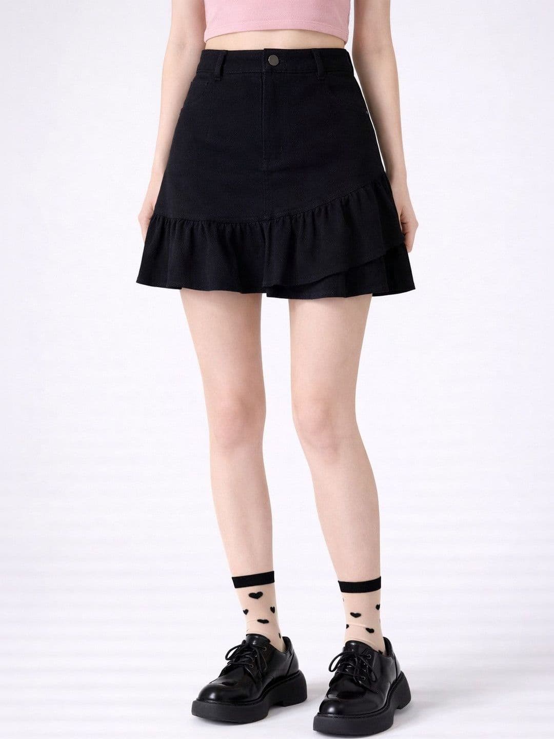 Suo Women Above Knee A-Line Skirt - view 1
