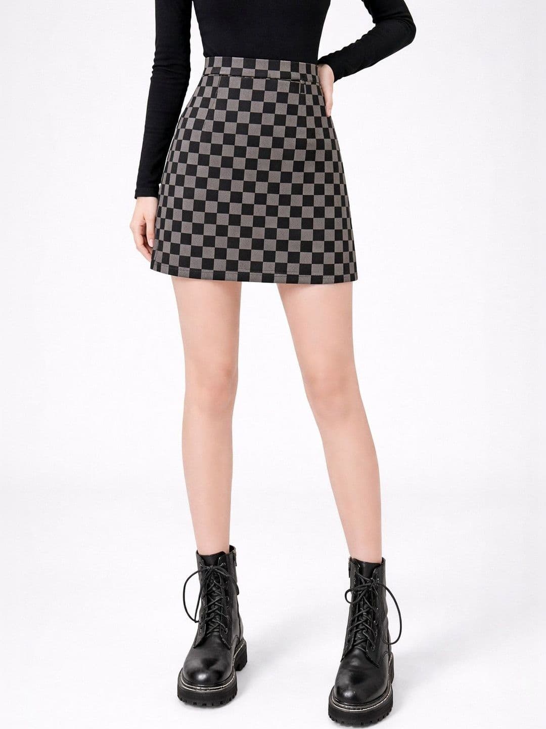 Suo Women Above Knee A-Line Skirt - view 1