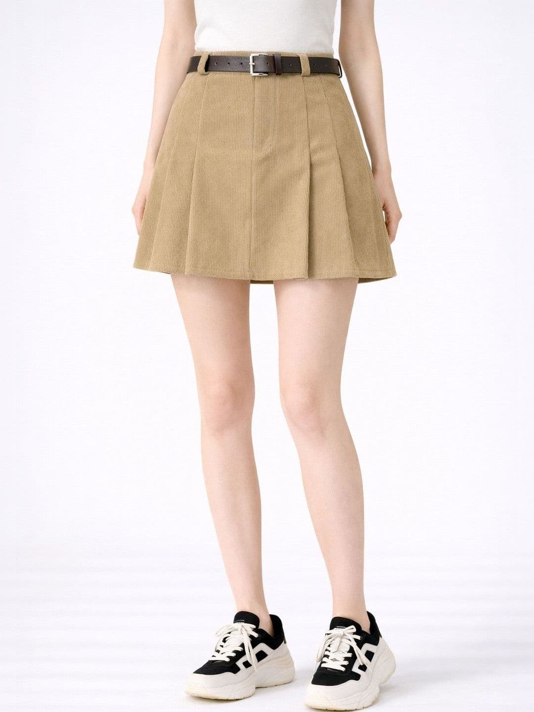 Suo Women Corduroy Above Knee A-Line Skirt - view 1