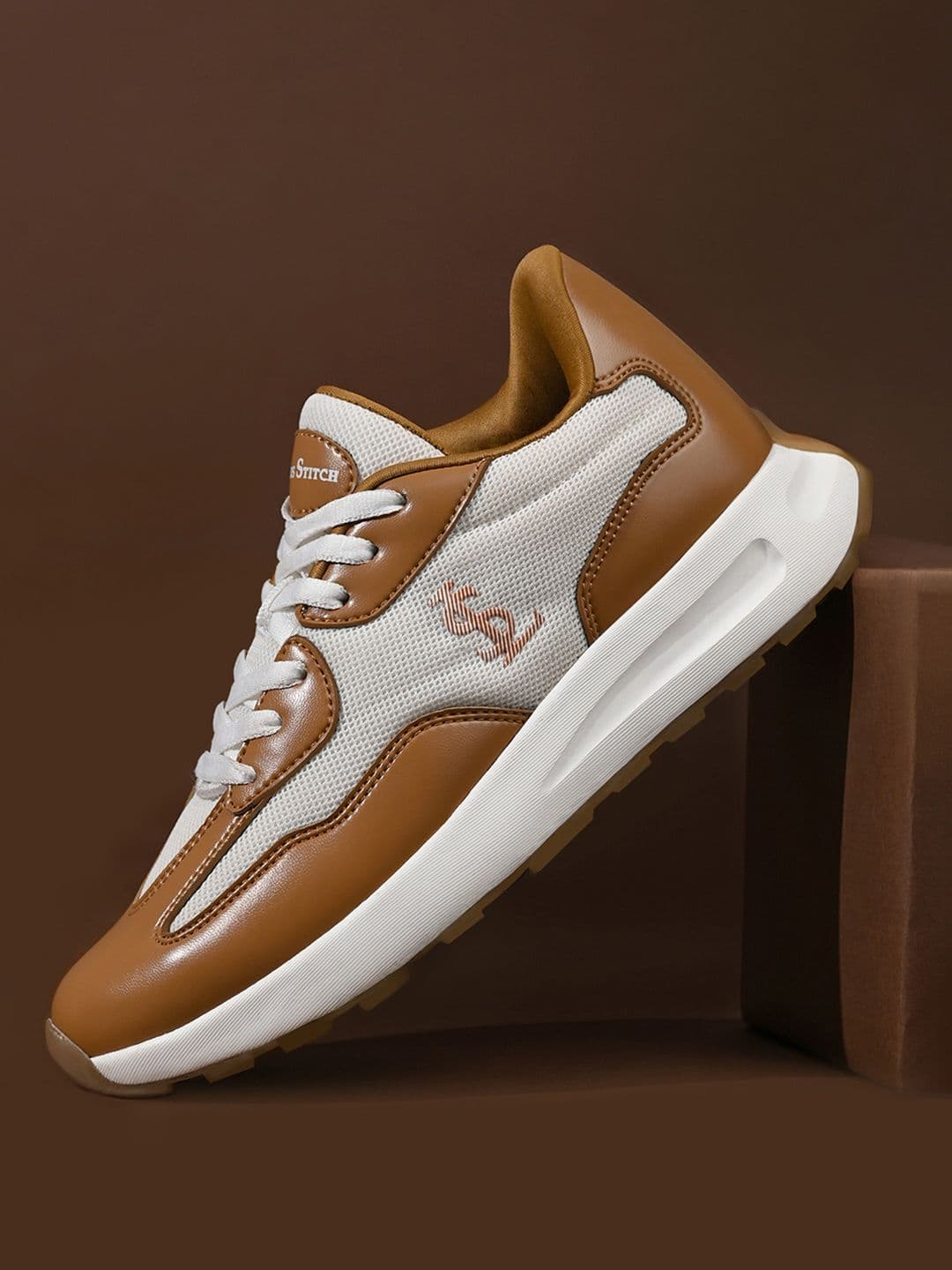 LOUIS STITCH Women's Latte Tan Sport Lace-Up Casual Athleisure Shoes - view 1