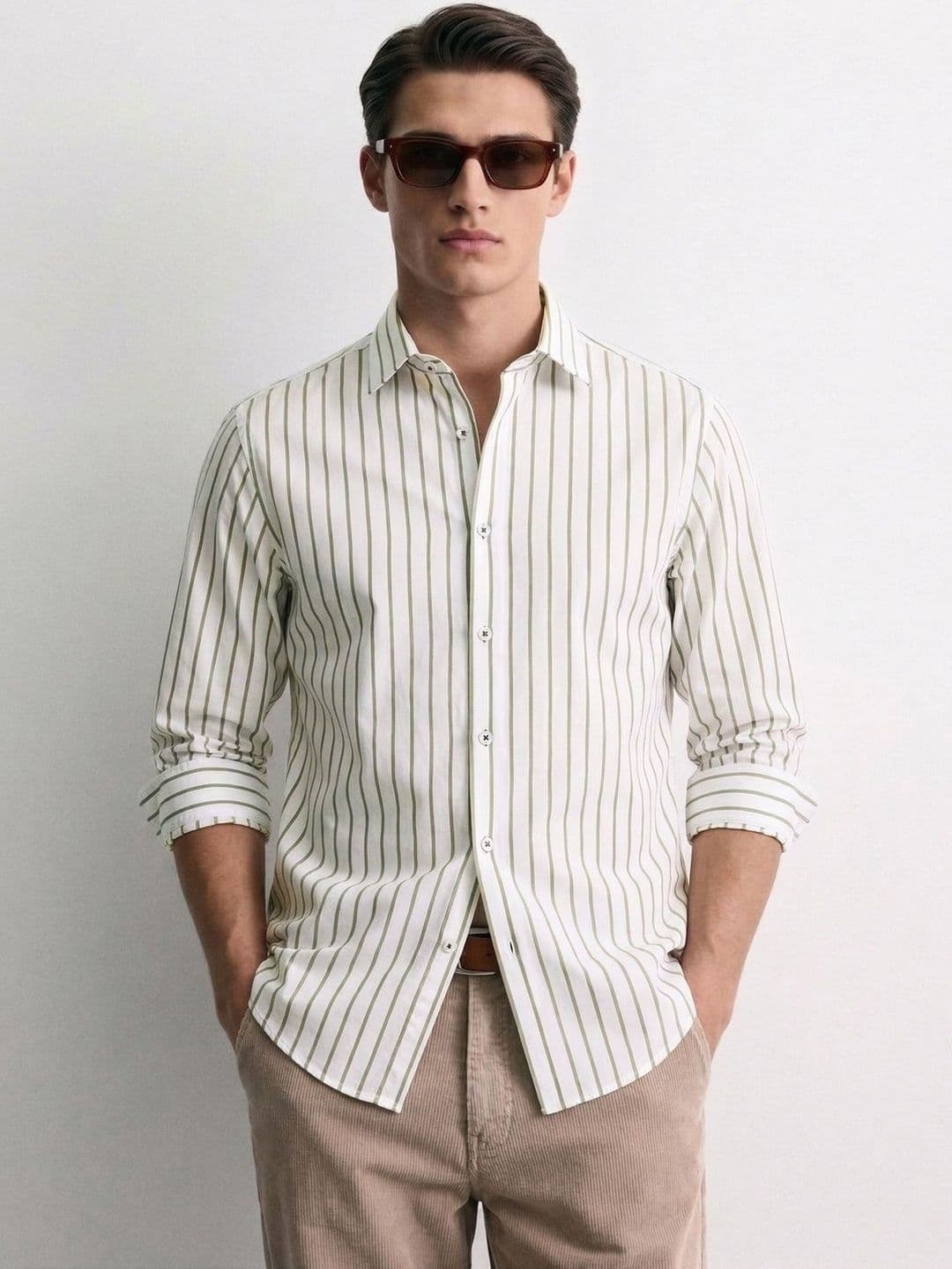 MISCHIEF MONKEY Men Classic Striped Casual Shirt - view 1