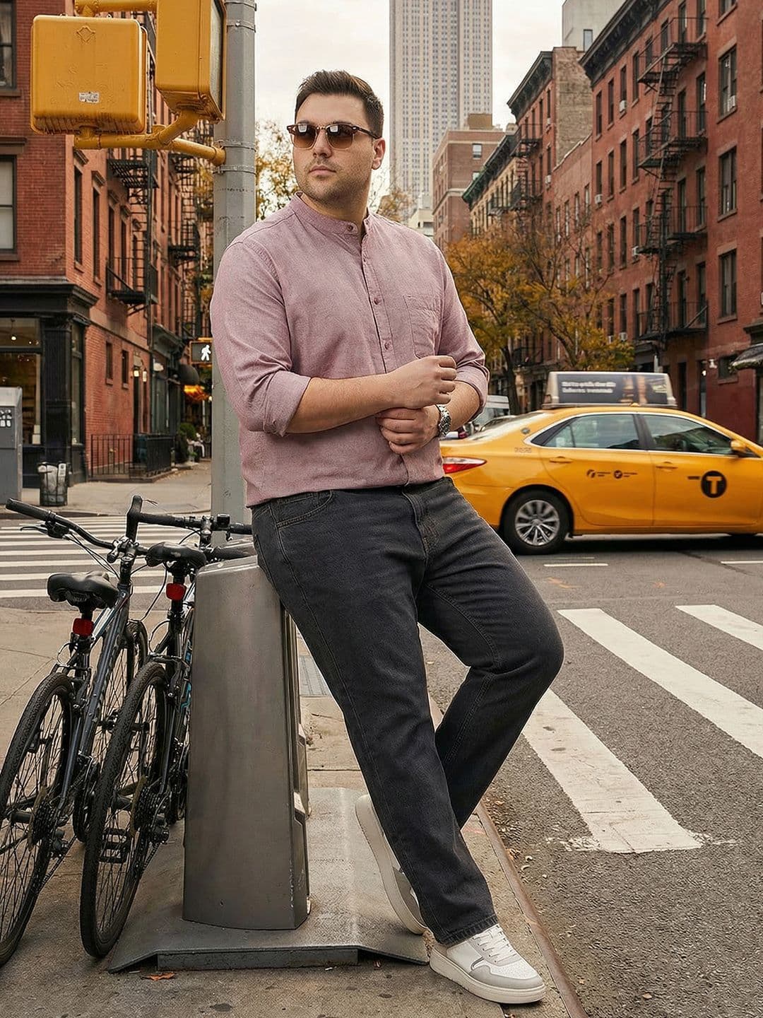 Sztori Band Collar Pure Cotton Casual Shirt - view 1