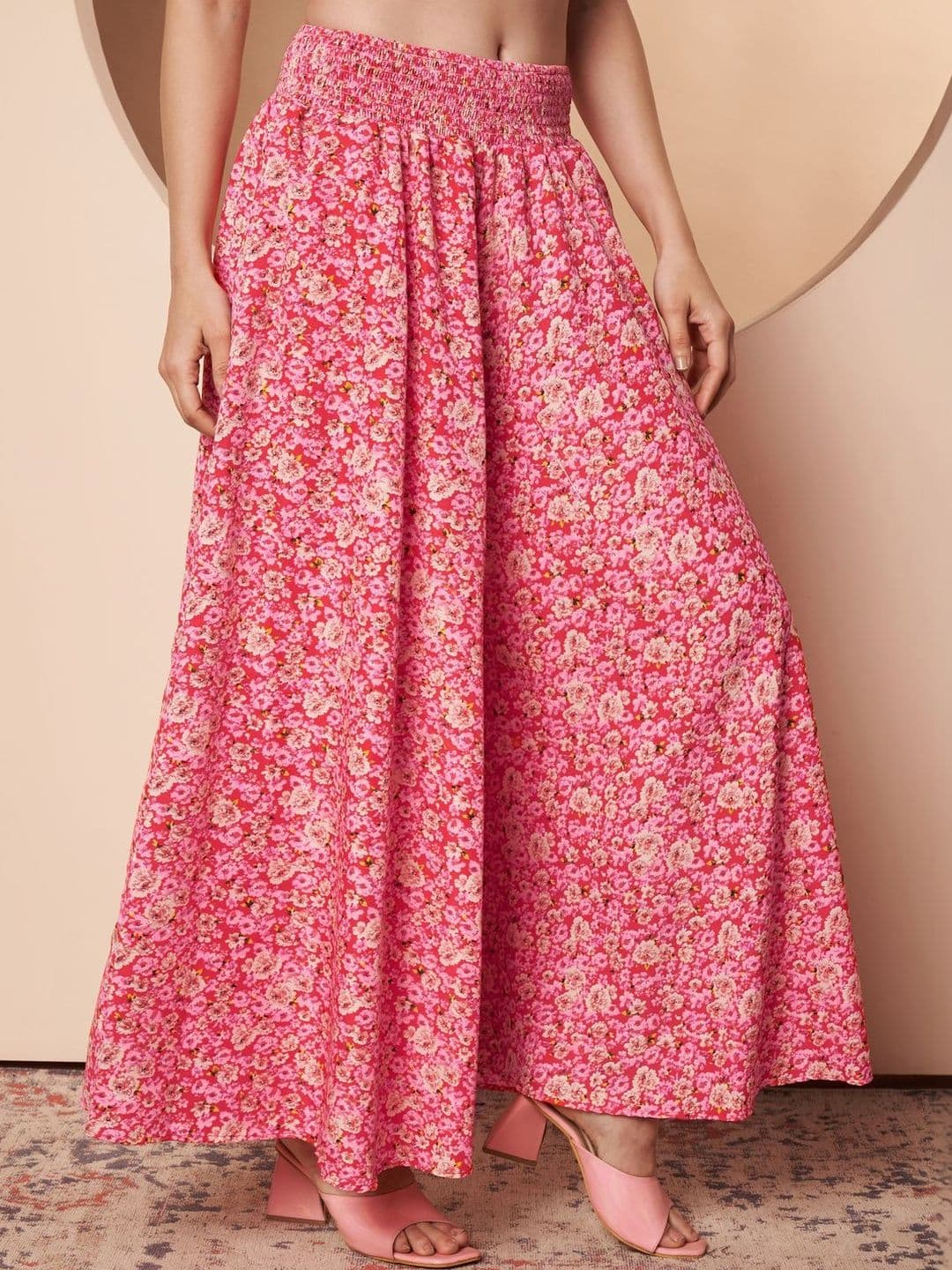 LookShine Women Floral Printed Flared Palazzos - view 1