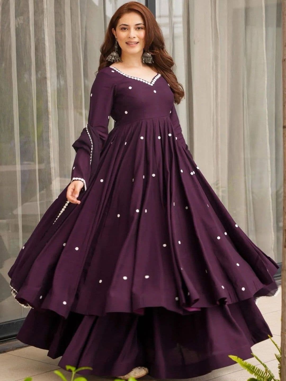 HERE&NOW Women Ethnic Motifs Embroidered Sequinned Kurta with Palazzos & With Dupatta - view 1
