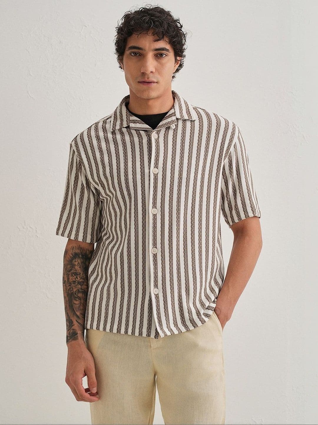 Banana Club Men Classic Boxy Striped Shirt - view 1