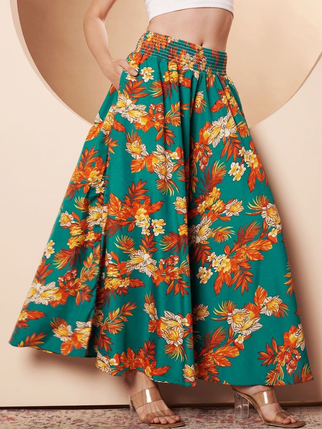 LookShine Women Floral Printed Flared Palazzos - view 1