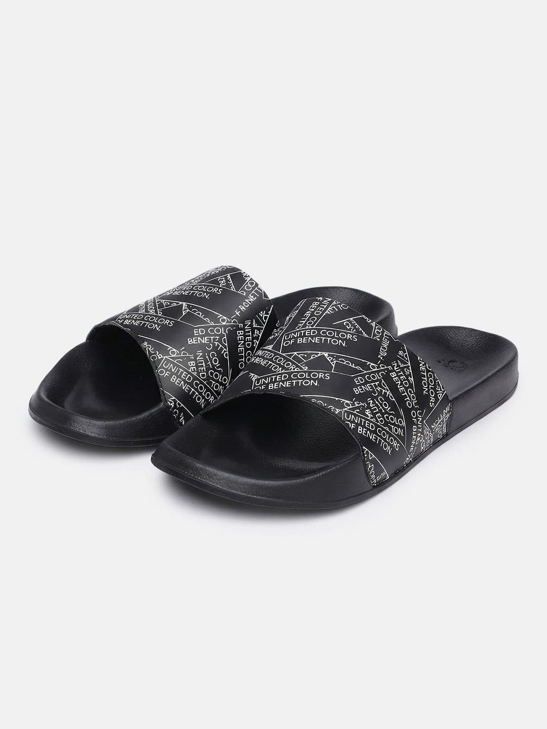 United Colors of Benetton Men Typography Printed Sliders - view 1