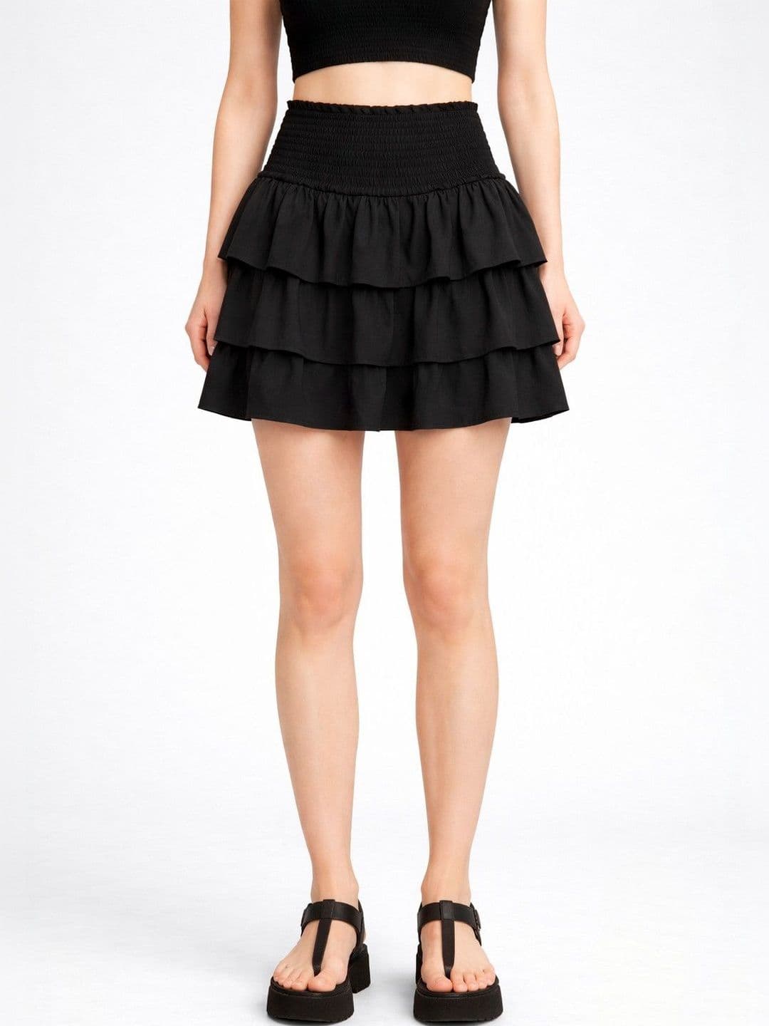 Suo Women Above Knee A-Line Skirt - view 1