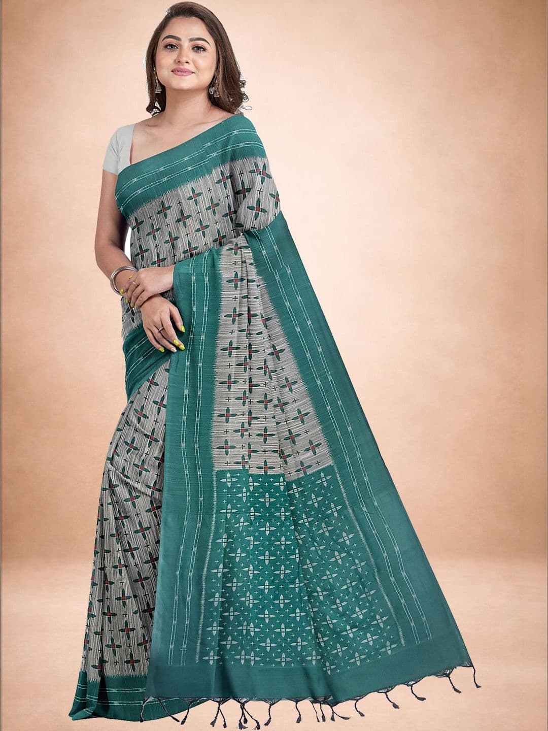 Quetzal Pure Cotton Sambalpuri Saree - view 1