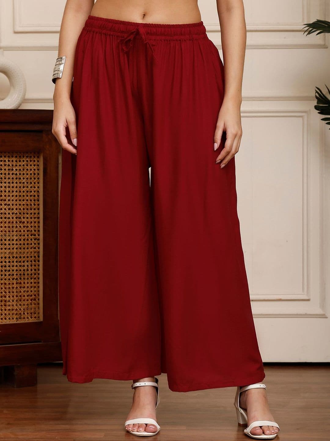 KALINI Women Flared Ethnic Palazzos - view 1