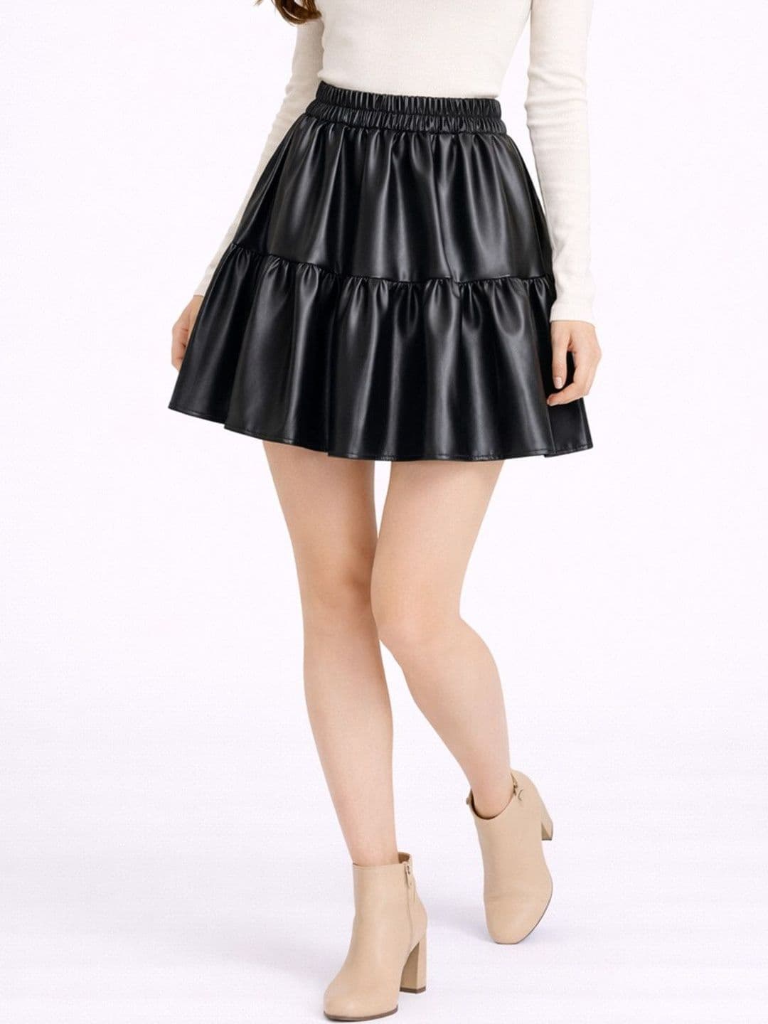 Suo Women Above Knee A-Line Skirt - view 1
