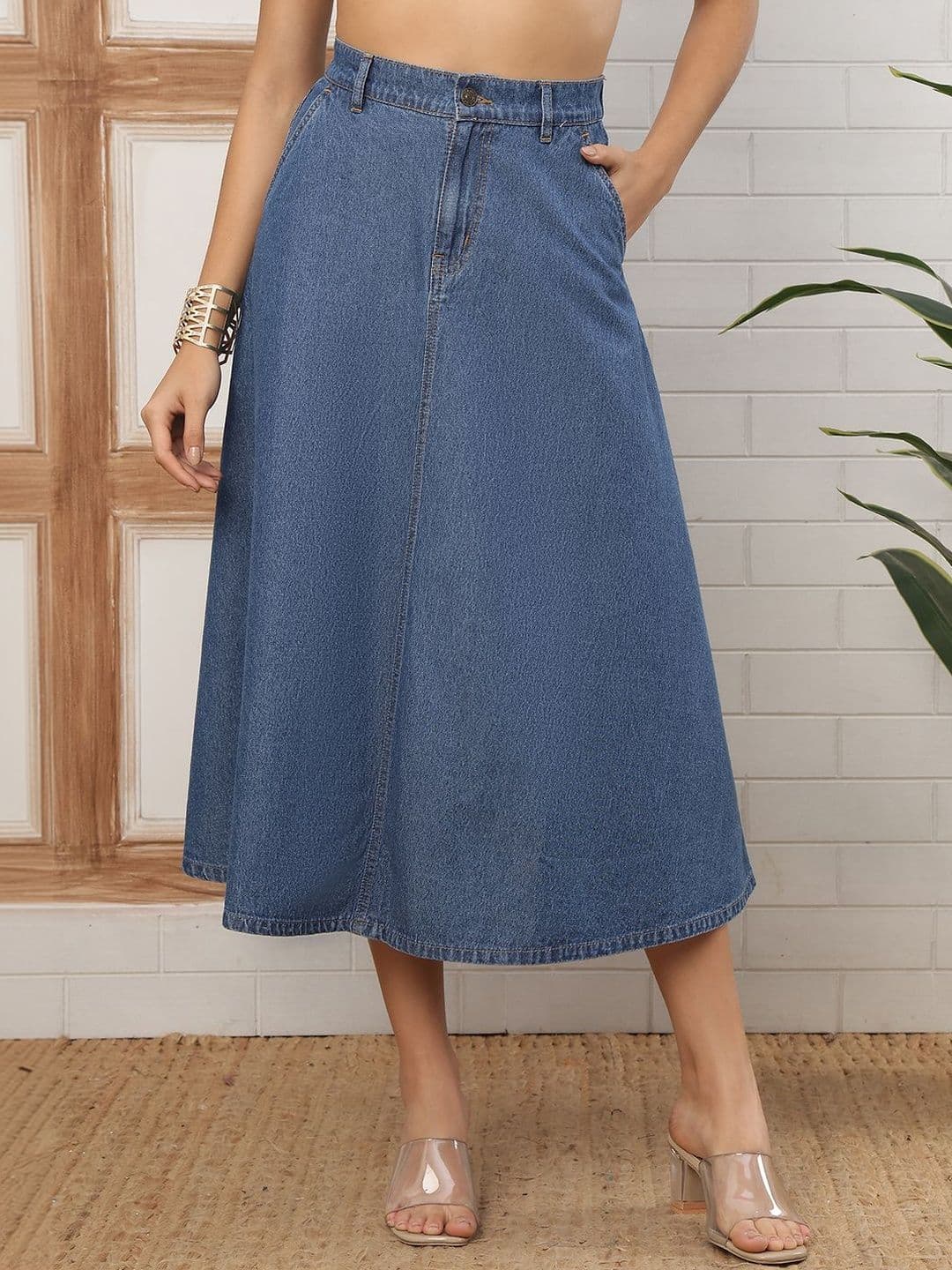 PUELLA Women Denim Blend Maxi Tulip Skirt - view 1