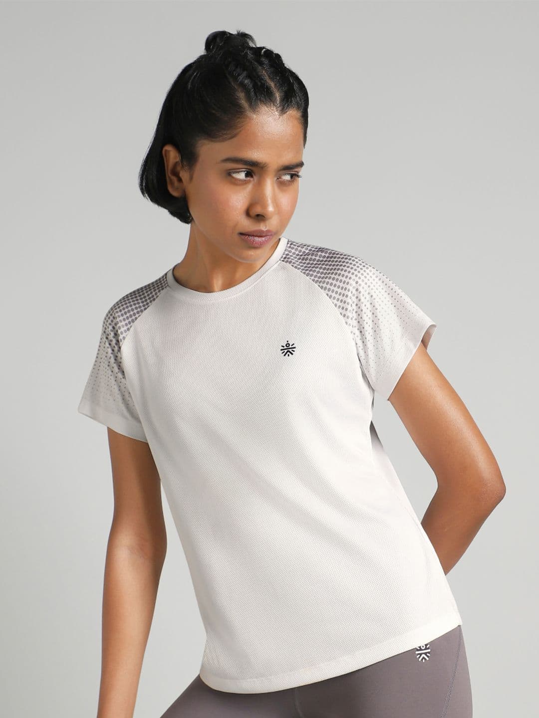 CULT Women Geometric Placement Print Moisture Wicking Workout T-shirt - view 1