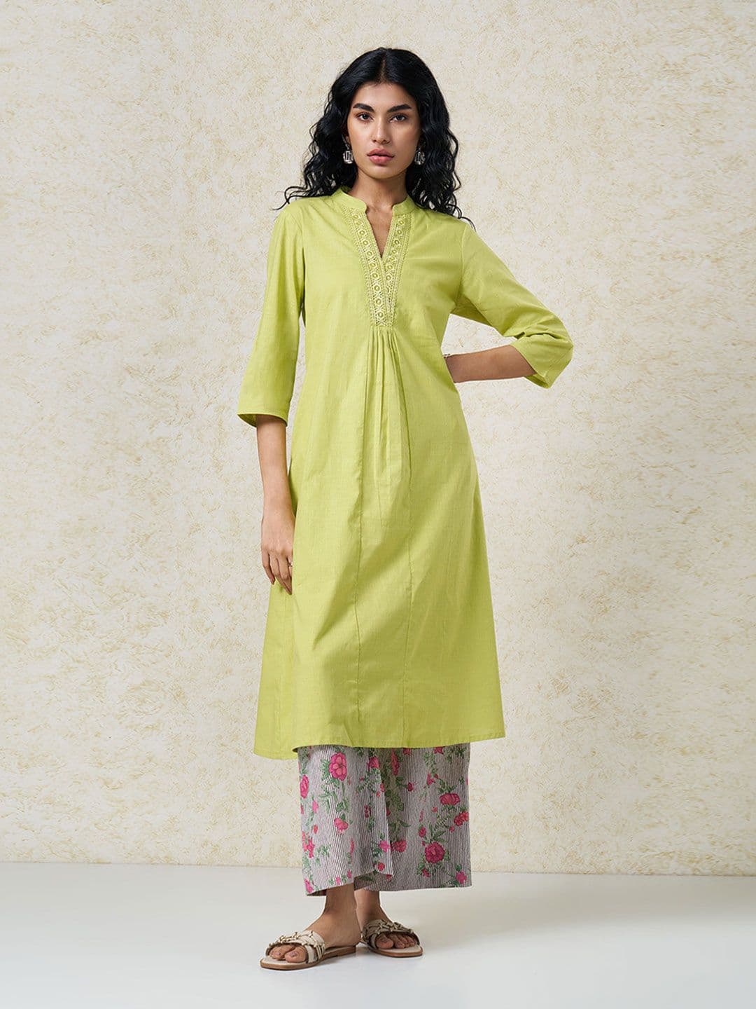 RANGMANCH BY PANTALOONS Women Embroidered Kurta - view 1