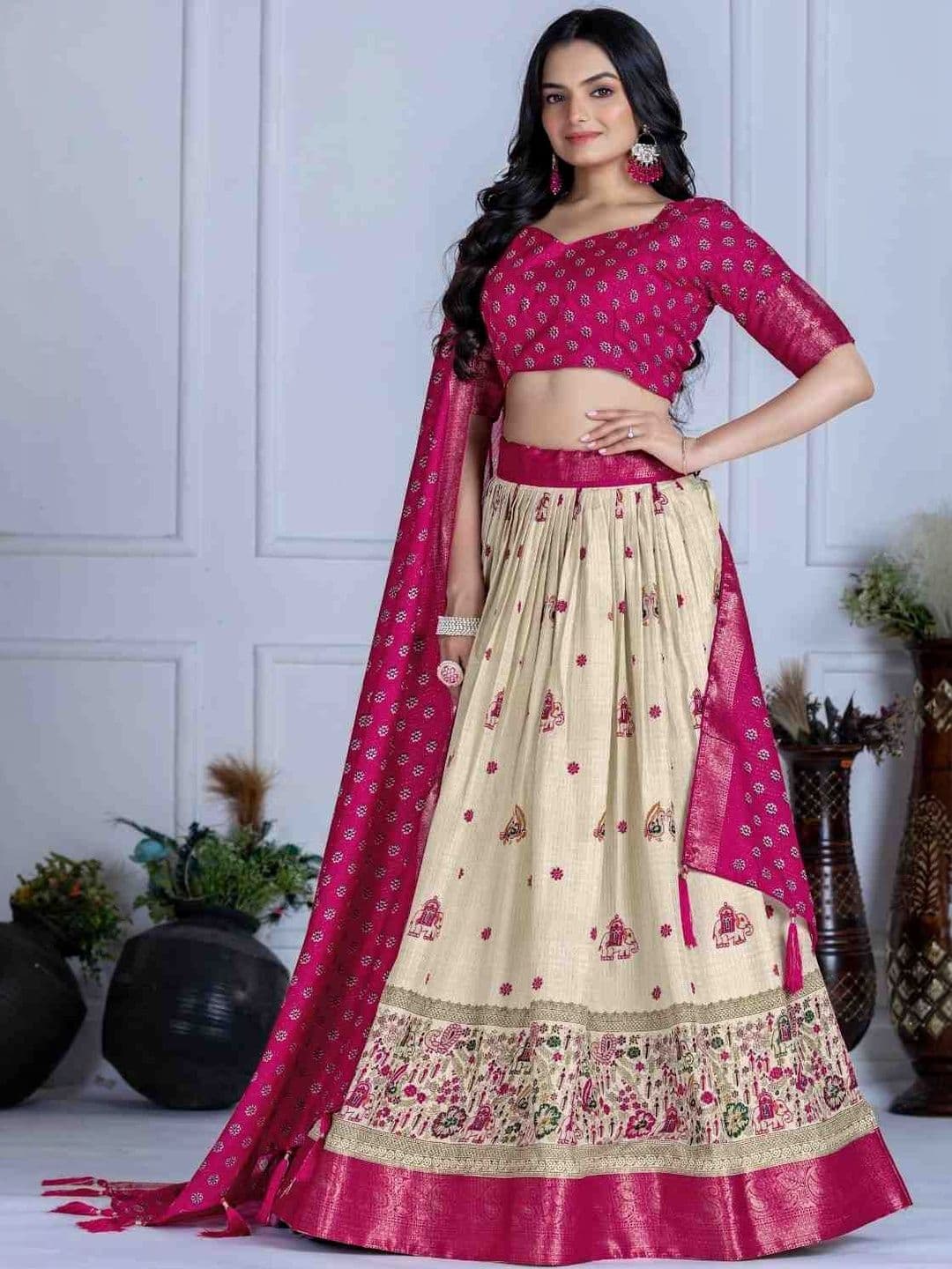 RUNAYA NX Ready to Wear Lehenga & Unstitched Blouse Raw Silk - view 1