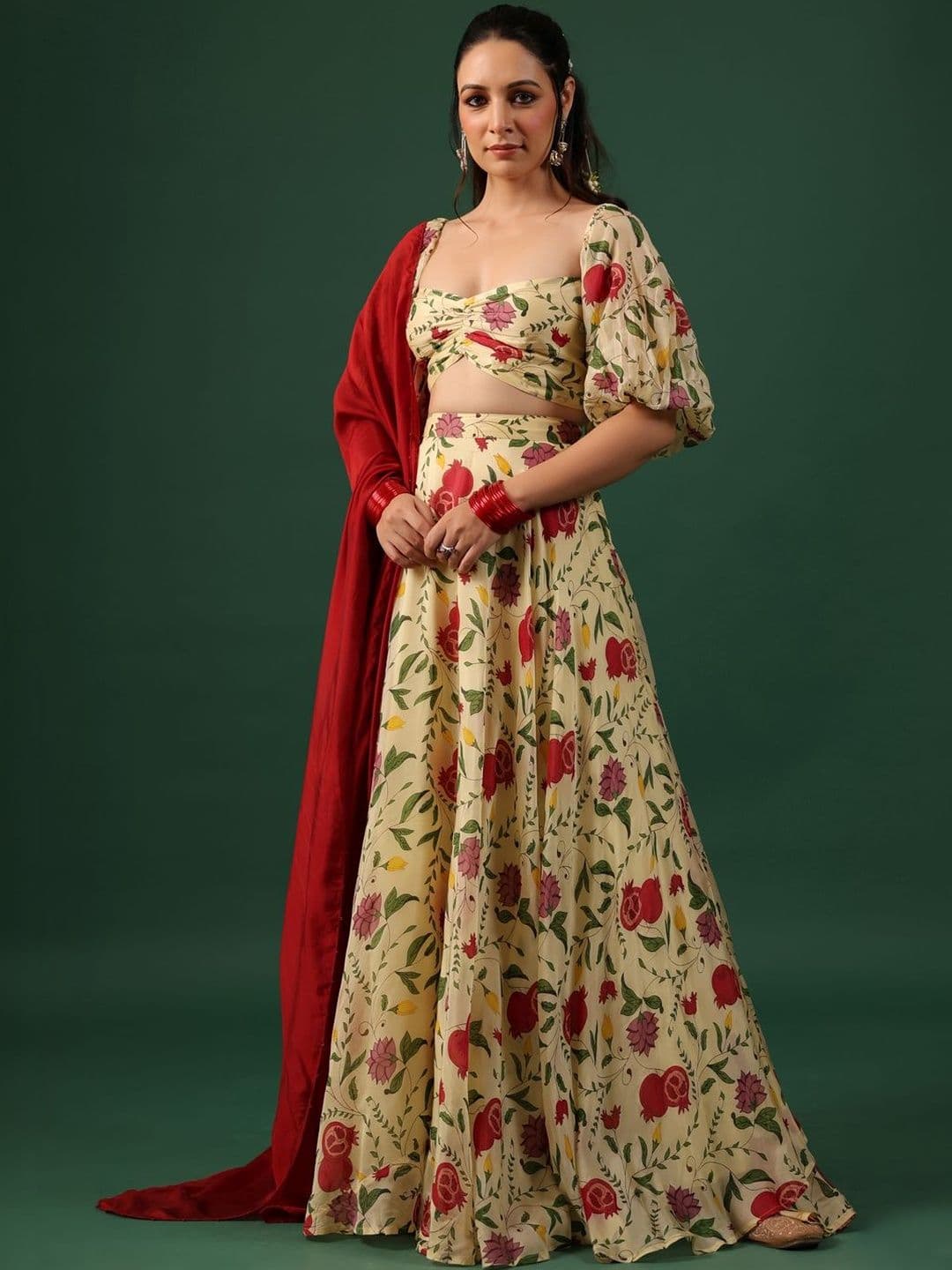 BAARO MASI Printed Ready to Wear Lehenga & Blouse With Dupatta - view 1