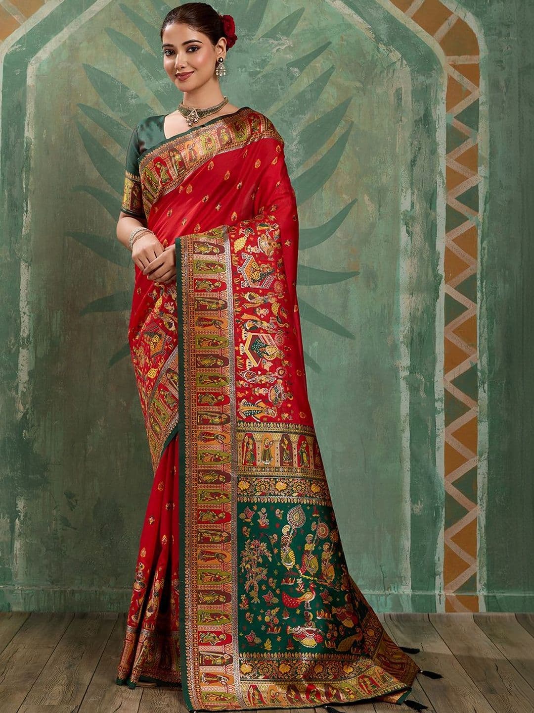 PBS PRINTS Ethnic Motifs Zari Art Silk Designer Banarasi Saree - view 1
