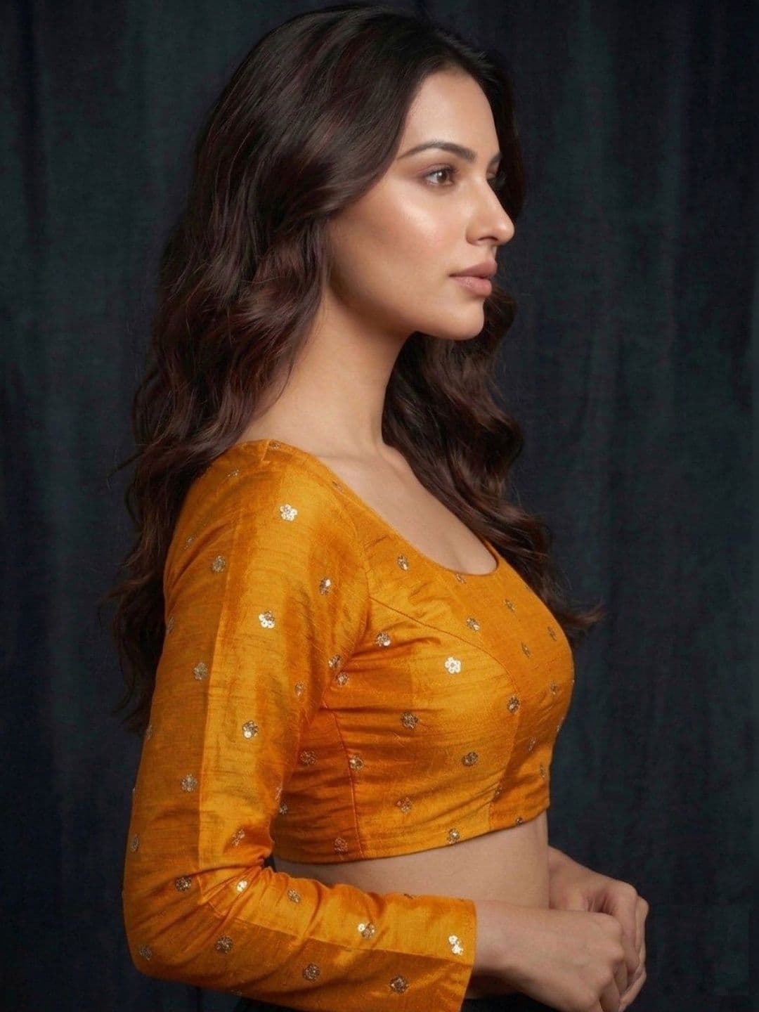 RAGHUVEER CREATION Embroidered Beads and Stones Saree Blouse - view 1
