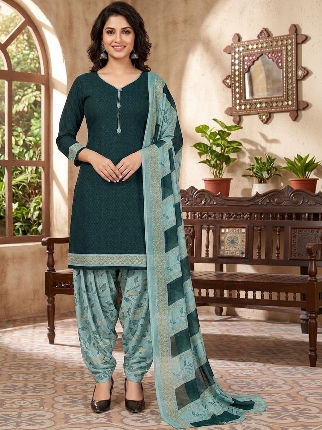 SIMPLYETHNIC Women Ethnic Motifs Regular Kurta with Patiala & With Dupatta - view 1