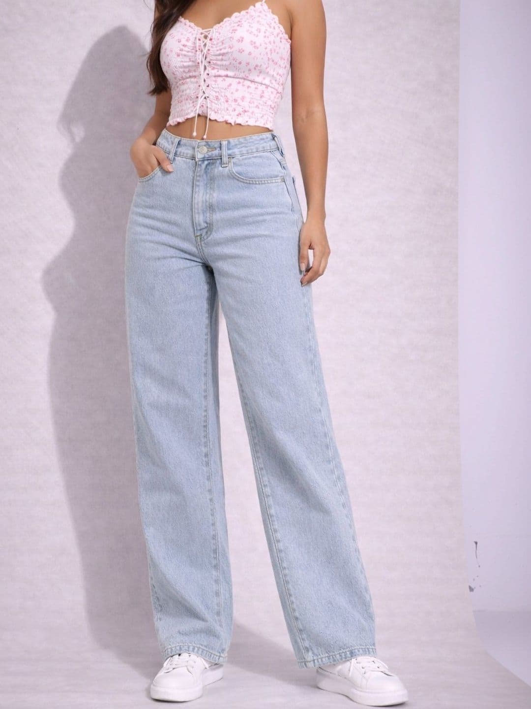 Kotty Women Wide Leg High-Rise Light Fade Stretchable Jeans - view 1
