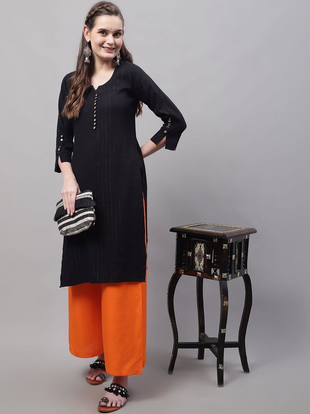 KALINI Women 2 Flared Ethnic Palazzos - view 1