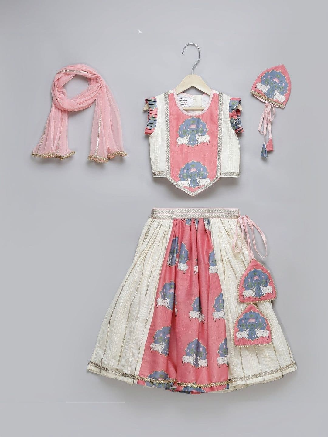 The Little Tales Girls Printed Ready to Wear Lehenga & Blouse With Dupatta - view 1